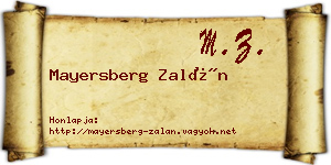 Mayersberg Zalán névjegykártya
