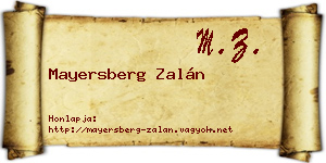 Mayersberg Zalán névjegykártya