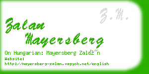 zalan mayersberg business card